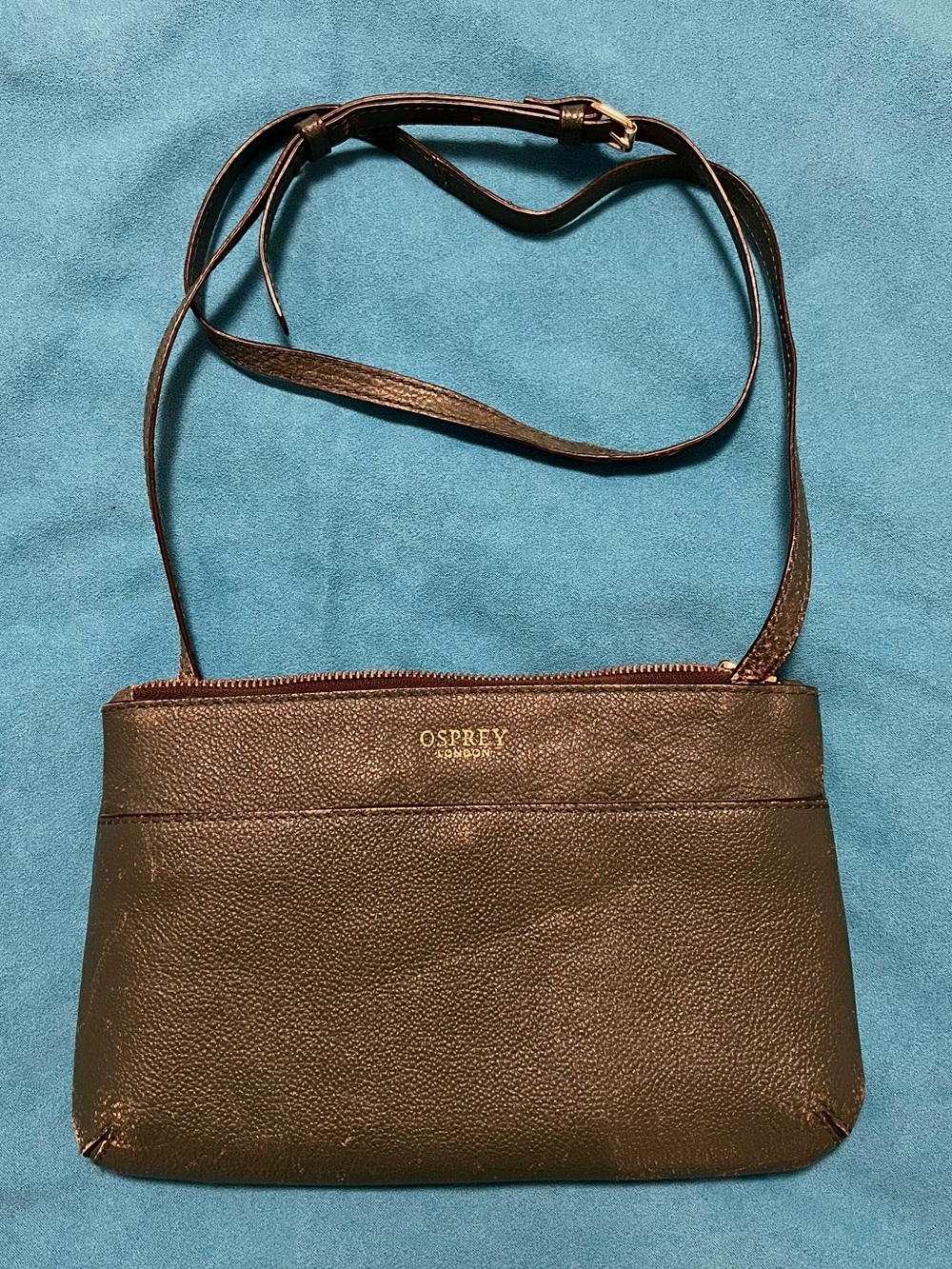 Osprey Dark Green Leather Crossbody Bag - Sleek Everyday Shoulder Purse